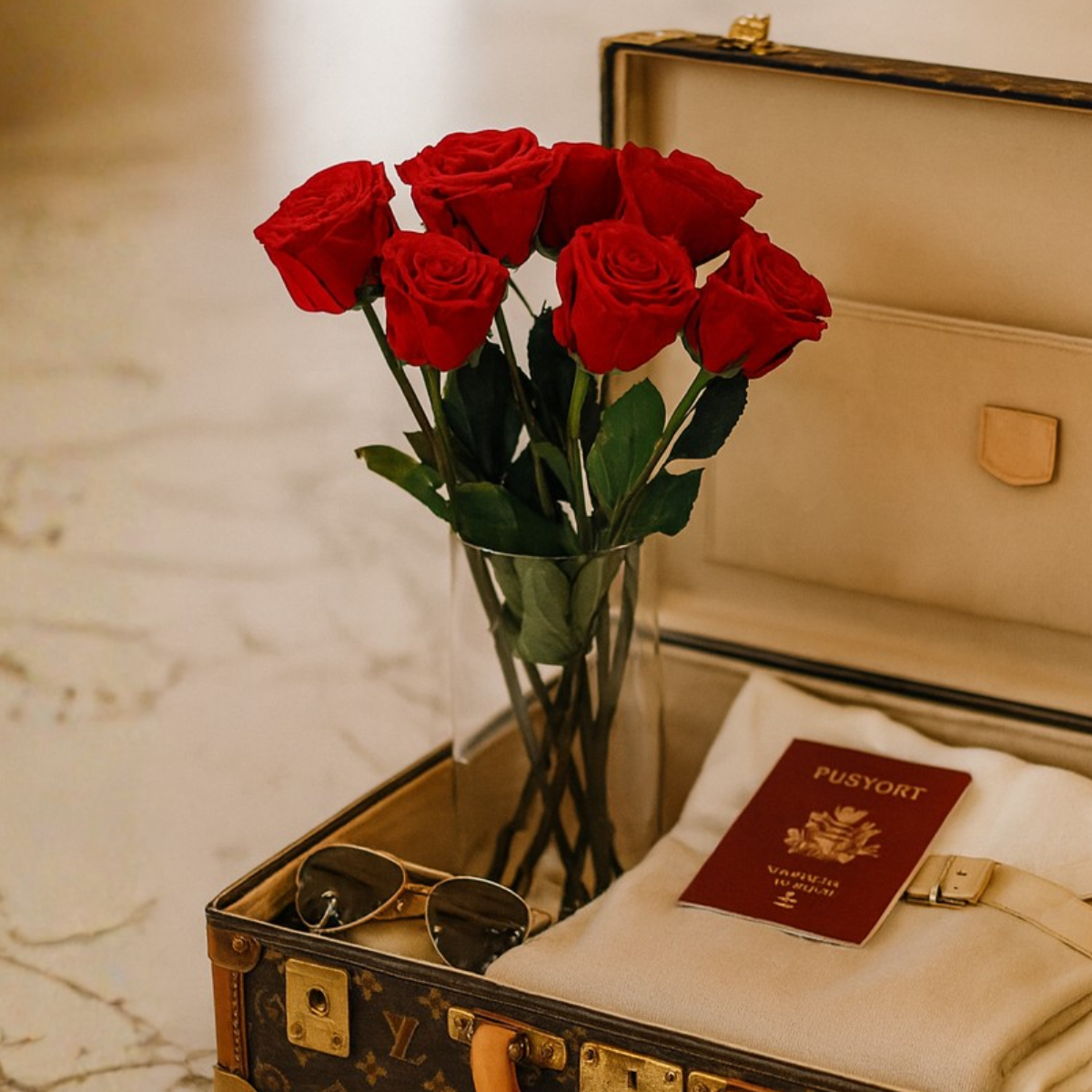 Rosas de Tallo Largo | 7 Rosas Rojas