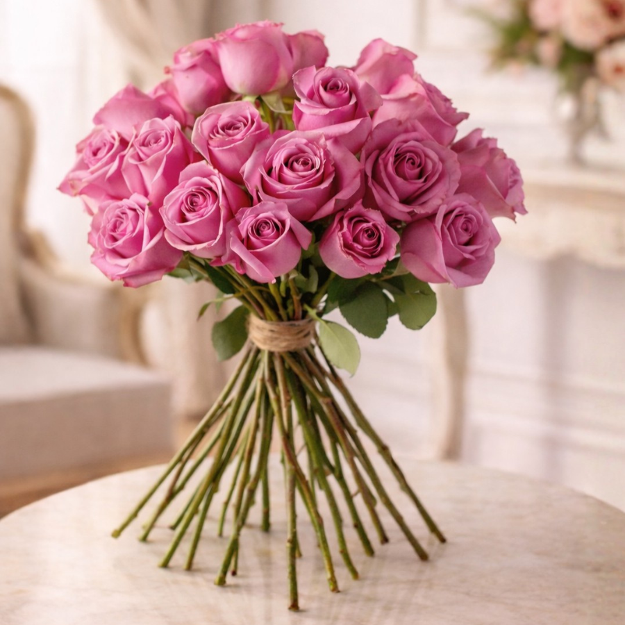 Hand-Tied de Rosas frescas Premium F