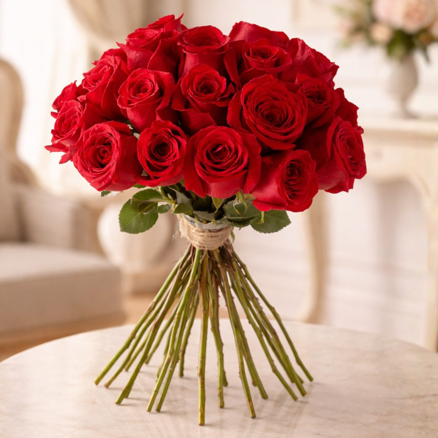 Hand-Tied de Rosas frescas Premium R