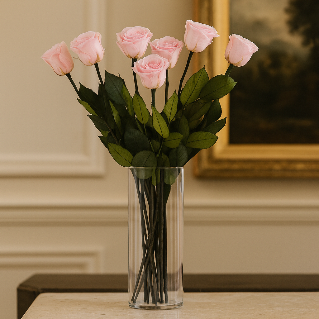 Rosas de Tallo Largo | 7 Rosas Rosa