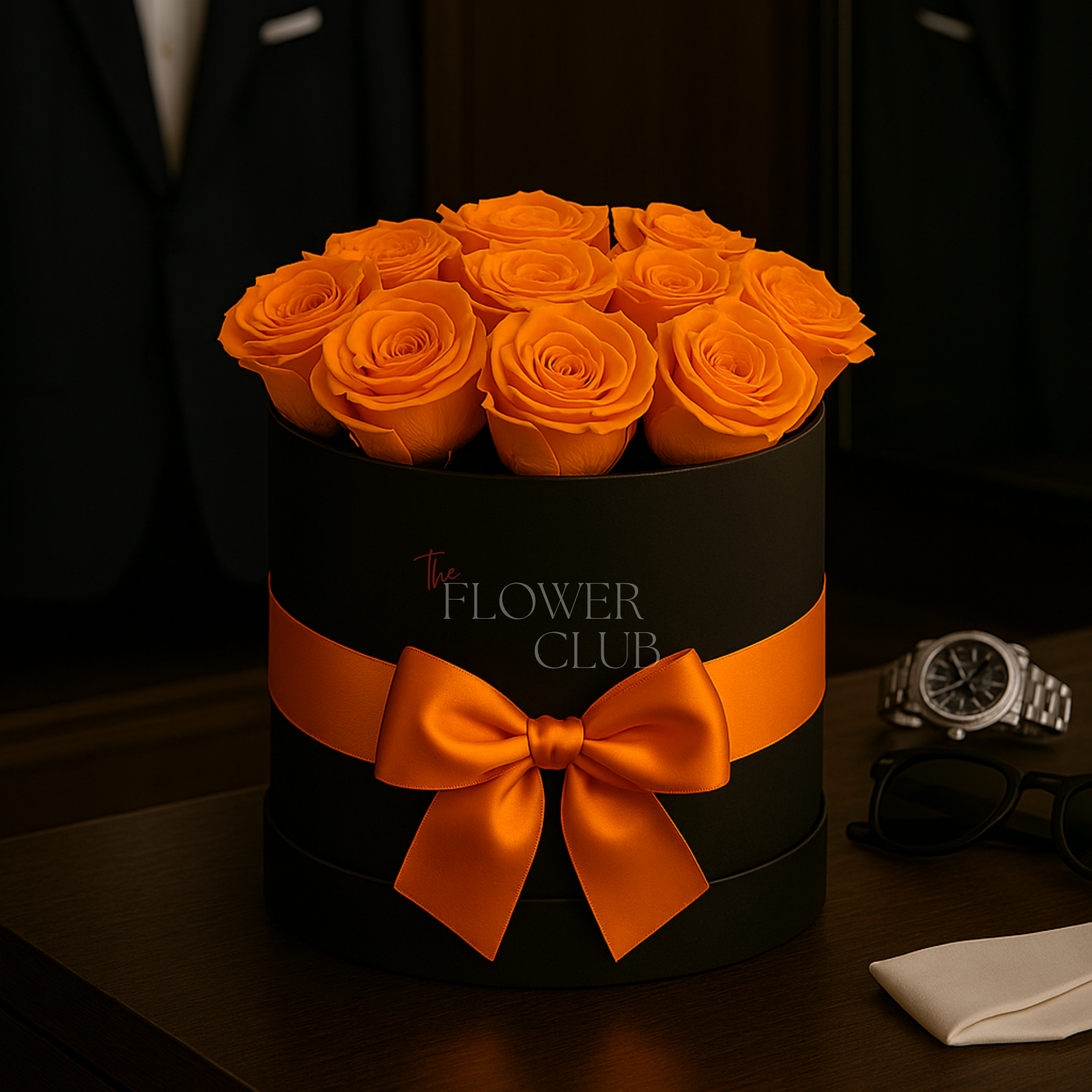 Orange Preserved Roses Box