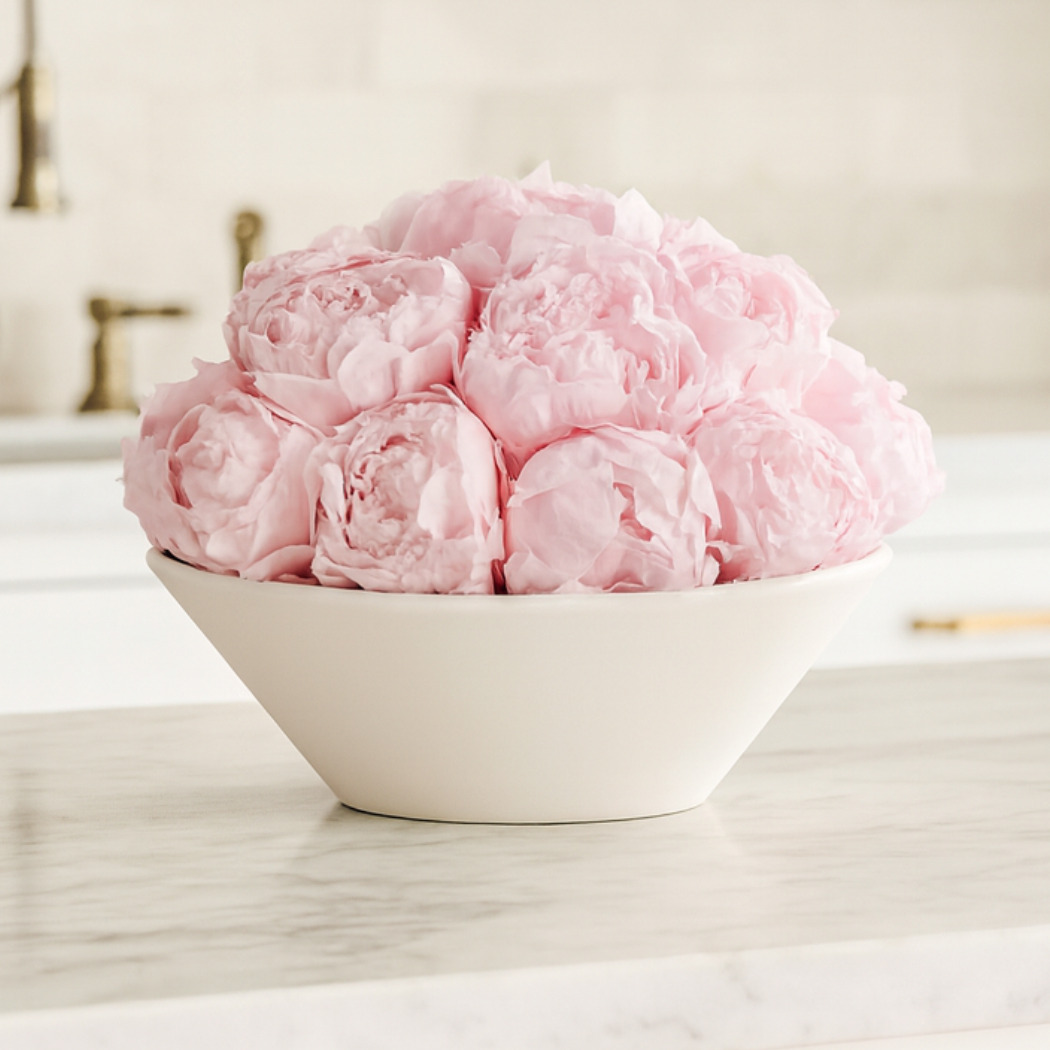 Bowl de Peonias Preservadas Rosa