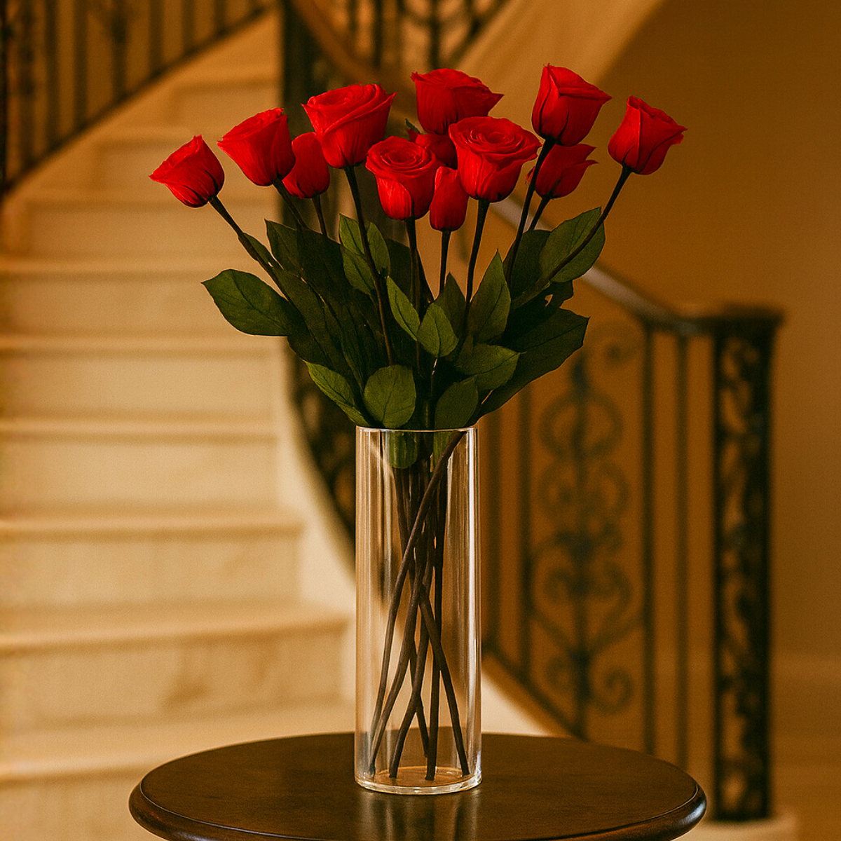 12 Rosas de tallo largo | Rojas