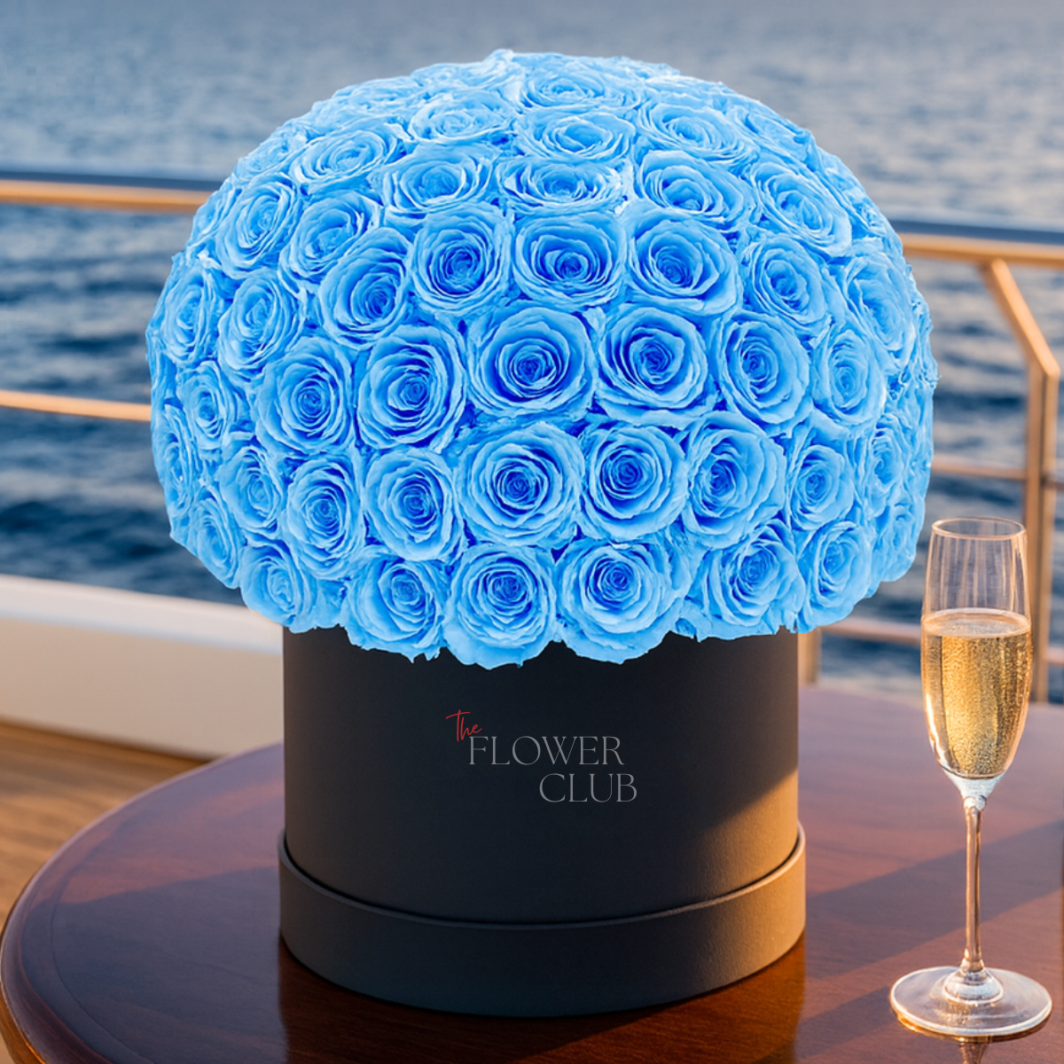 Luxury Blue Roses Super Dome