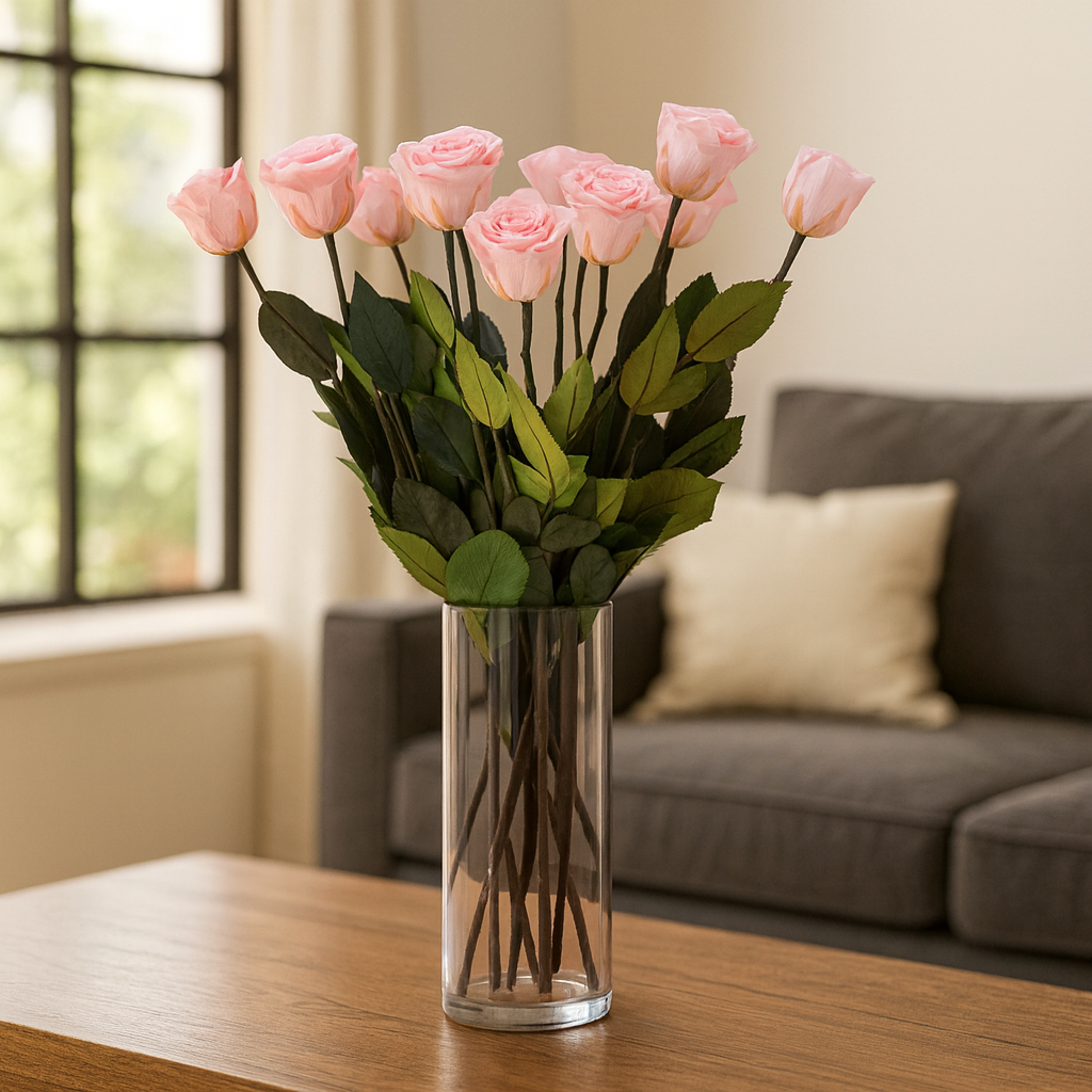 12 Rosas de tallo largo | Rosas Rosa